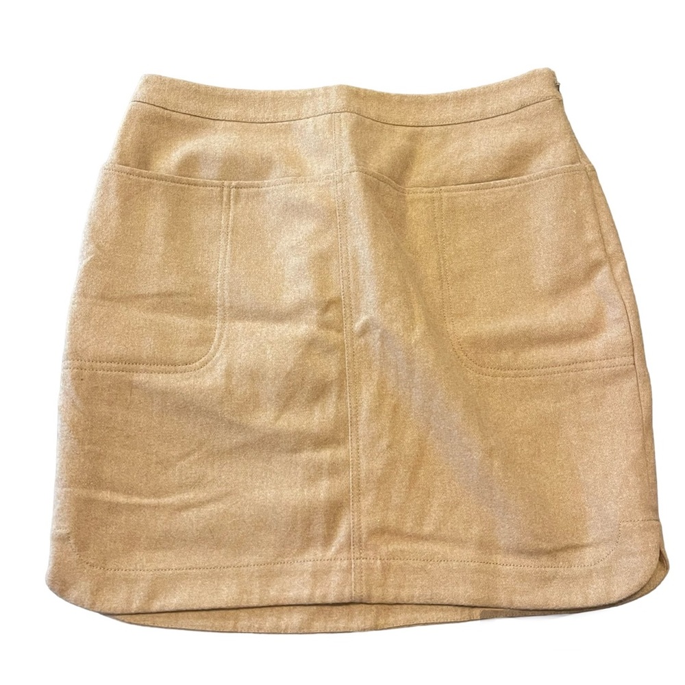 Vineyard Vines Size 6 Camel Tan Felted Wool Blend Mini Skirt